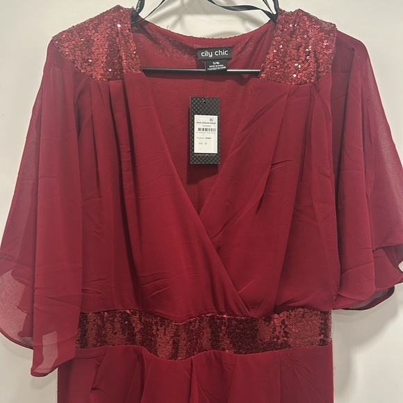 City chic maxi sequin wrap dress- 16-Ruby- NWT - Picture 7 of 9